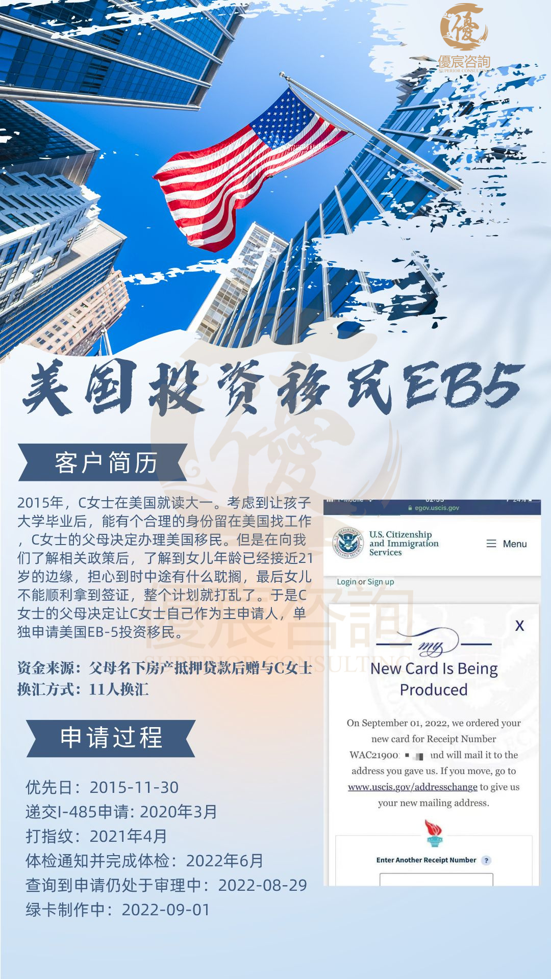 选择美国投资移民eb5移美成功